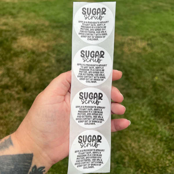 Sugar Scrub Care - 2” Circle Thermal Printed Stickers