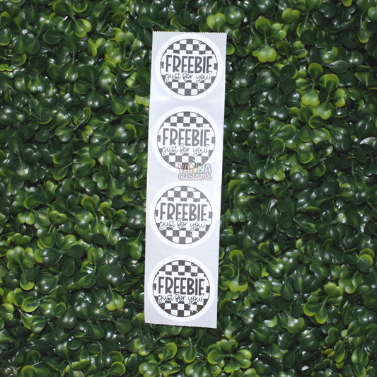 Distressed Checkerboard Customer Freebie Just For You Appreciation 1.5" or 2" Circle Sticker