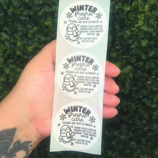 Winter Freshie Care 2" Circle Thermal Printed Packaging Labels